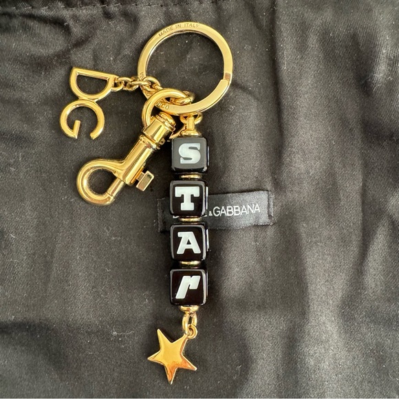 DOLCE & GABBANA Star Key Chain Gold Hardware Made in Italy - Picture 3 of 9